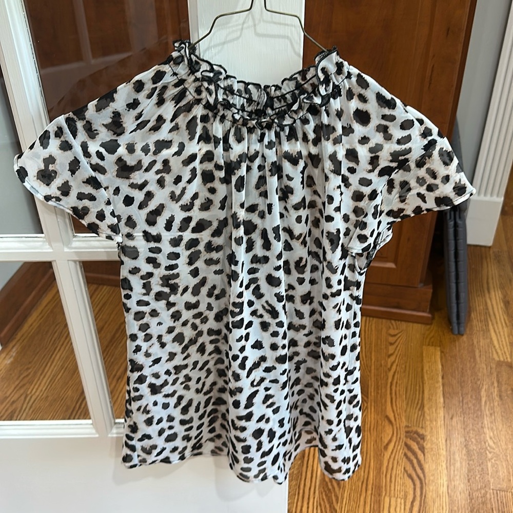 Express size XS sheer leopard blouse